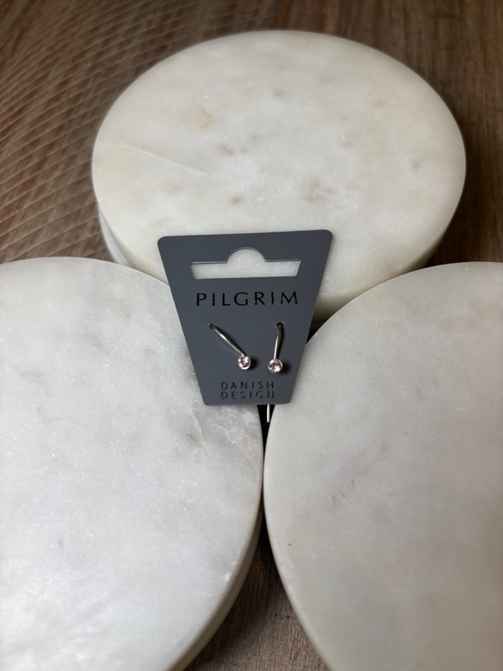 (#122) Pilgrim Rose Crystal Hook Stud Earrings